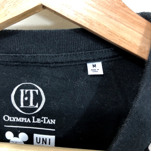 UNIQLO Disney T Shirt Minnie Mouse Black White Polka Dots Boxy Medium - Picture 5 of 8